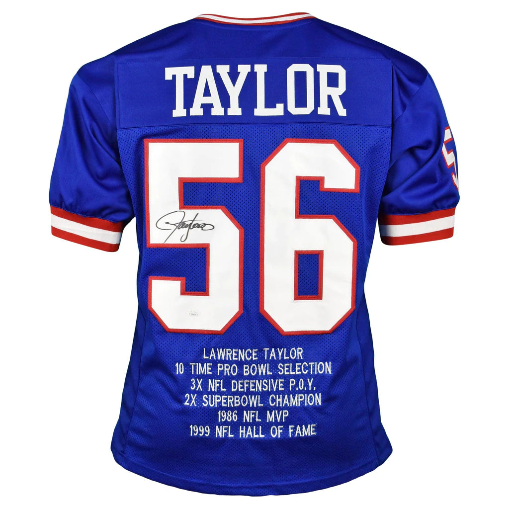 Lawrence Taylor Signed Custom Stat Jersey (JSA)